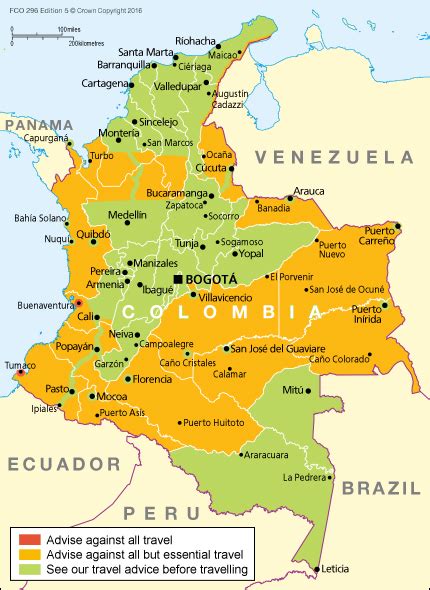 colombia fco travel advice